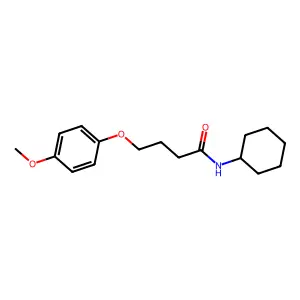 N-cyclohexyl-4-(4-methoxyphenoxy)butanamide structure