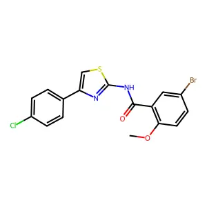 5-bromo-N-[4-(4-chlorophenyl)-1,3-thiazol-2-yl]-2-methoxybenzamide structure
