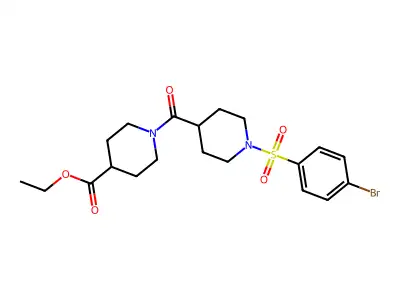 ethyl 1-({1-[(4-bromophenyl)sulfonyl]piperidin-4-yl}carbonyl)piperidine-4-carboxylate structure