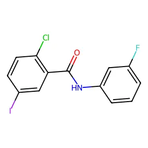 2-chloro-N-(3-fluorophenyl)-5-iodobenzamide structure