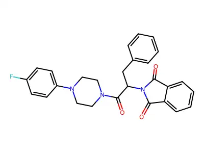 2-{1-[4-(4-fluorophenyl)piperazin-1-yl]-1-oxo-3-phenylpropan-2-yl}-1H-isoindole-1,3(2H)-dione structure