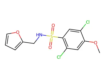 2,5-dichloro-N-(2-furylmethyl)-4-methoxybenzenesulfonamide structure