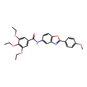 3,4,5-triethoxy-N-[2-(4-methoxyphenyl)-1,3-benzoxazol-5-yl]benzamide structure