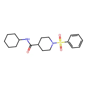 1-(benzenesulfonyl)-N-cyclohexylpiperidine-4-carboxamide structure