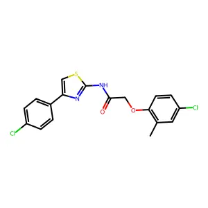 2-(4-chloro-2-methylphenoxy)-N-[4-(4-chlorophenyl)-1,3-thiazol-2-yl]acetamide structure
