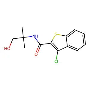 3-chloro-N-(1-hydroxy-2-methylpropan-2-yl)-1-benzothiophene-2-carboxamide structure