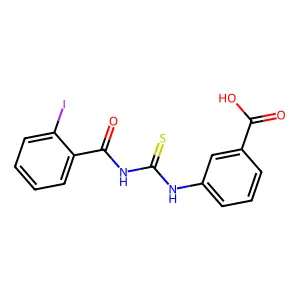 3-({[(2-Iodophenyl)carbonyl]carbamothioyl}amino)benzoic acid structure