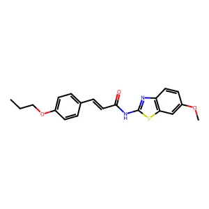 (2E)-N-[(2Z)-6-methoxy-1,3-benzothiazol-2(3H)-ylidene]-3-(4-propoxyphenyl)prop-2-enamide structure