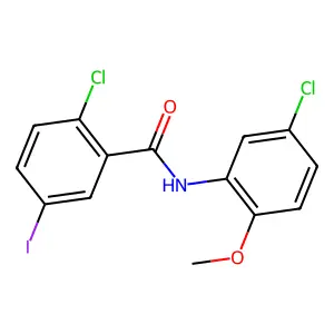 2-chloro-N-(5-chloro-2-methoxyphenyl)-5-iodobenzamide structure