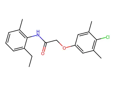 2-(4-chloro-3,5-dimethylphenoxy)-N-(2-ethyl-6-methylphenyl)acetamide structure
