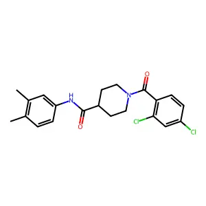 1-(2,4-dichlorobenzoyl)-N-(3,4-dimethylphenyl)piperidine-4-carboxamide structure