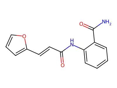 (E)-2-(3-(furan-2-yl)acrylamido)benzamide structure