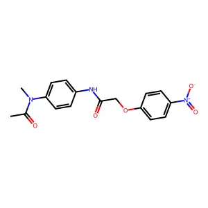 N-{4-[acetyl(methyl)amino]phenyl}-2-{4-nitrophenoxy}acetamide structure