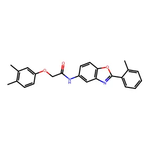 2-(3,4-dimethylphenoxy)-N-[2-(2-methylphenyl)-1,3-benzoxazol-5-yl]acetamide structure