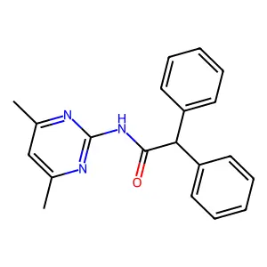 N-(4,6-dimethylpyrimidin-2-yl)-2,2-diphenylacetamide structure