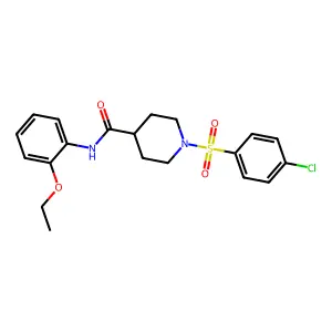 1-(4-chlorophenyl)sulfonyl-N-(2-ethoxyphenyl)piperidine-4-carboxamide structure