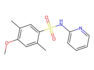 4-methoxy-2,5-dimethyl-N-(2-pyridinyl)benzenesulfonamide structure