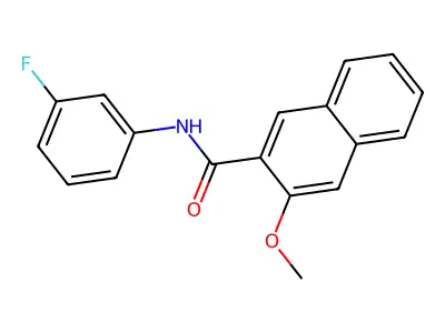 N-(3-fluorophenyl)-3-methoxynaphthalene-2-carboxamide structure