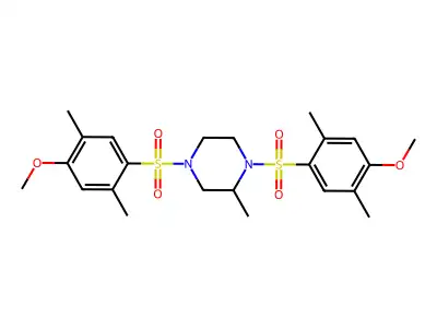 1,4-Bis[(4-methoxy-2,5-dimethylphenyl)sulfonyl]-2-methylpiperazine structure