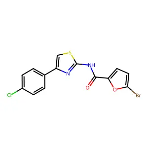 5-bromo-N-[4-(4-chlorophenyl)-1,3-thiazol-2-yl]furan-2-carboxamide structure