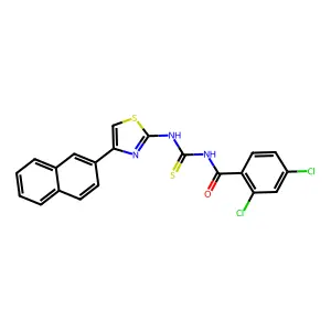 2,4-dichloro-N-[(4-naphthalen-2-yl-1,3-thiazol-2-yl)carbamothioyl]benzamide structure
