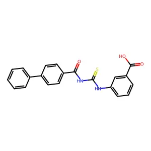 3-(3-([1,1'-Biphenyl]-4-carbonyl)thioureido)benzoic acid structure