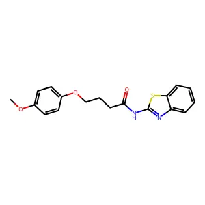 N-Benzothiazol-2-yl-4-(4-methoxy-phenoxy)-butyramide structure