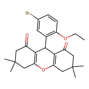 9-(5-bromo-2-ethoxyphenyl)-3,3,6,6-tetramethyl-4,5,7,9-tetrahydro-2H-xanthene-1,8-dione structure
