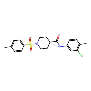 N-(3-chloro-4-methylphenyl)-1-(4-methylphenyl)sulfonylpiperidine-4-carboxamide structure