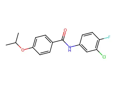 N-(3-chloro-4-fluorophenyl)-4-propan-2-yloxybenzamide structure