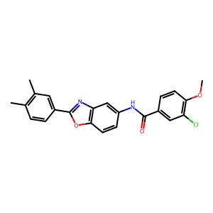 3-chloro-N-[2-(3,4-dimethylphenyl)-1,3-benzoxazol-5-yl]-4-methoxybenzamide structure