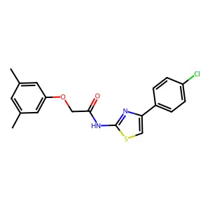 N-[4-(4-chlorophenyl)-1,3-thiazol-2-yl]-2-(3,5-dimethylphenoxy)acetamide structure