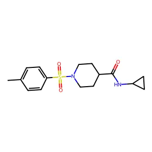 N-cyclopropyl-1-(4-methylbenzenesulfonyl)piperidine-4-carboxamide structure