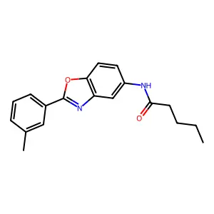 N-[2-(3-methylphenyl)-1,3-benzoxazol-5-yl]pentanamide structure