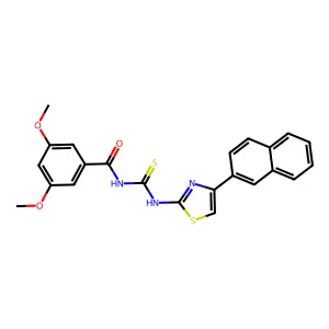 3,5-dimethoxy-N-[(4-naphthalen-2-yl-1,3-thiazol-2-yl)carbamothioyl]benzamide structure