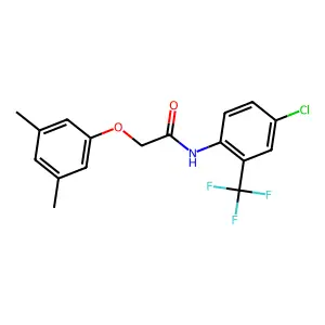 N-[4-chloro-2-(trifluoromethyl)phenyl]-2-(3,5-dimethylphenoxy)acetamide structure