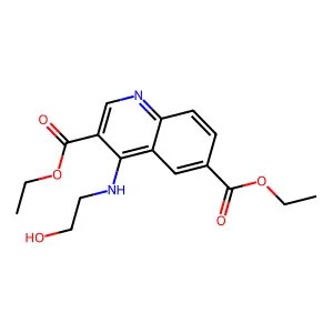4-(2-Hydroxy-ethylamino)-quinoline-3,6-dicarboxylic acid diethyl ester structure