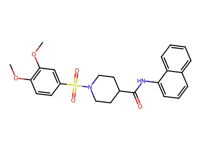 1-(3,4-dimethoxyphenyl)sulfonyl-N-naphthalen-1-ylpiperidine-4-carboxamide structure