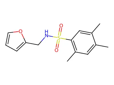 N-(2-furylmethyl)-2,4,5-trimethylbenzenesulfonamide structure