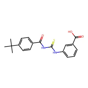 3-({[(4-Tert-butylphenyl)carbonyl]carbamothioyl}amino)benzoic acid structure