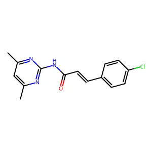 (E)-3-(4-chlorophenyl)-N-(4,6-dimethylpyrimidin-2-yl)prop-2-enamide structure