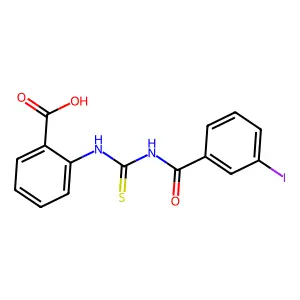 2-({[(3-Iodophenyl)carbonyl]carbamothioyl}amino)benzoic acid structure