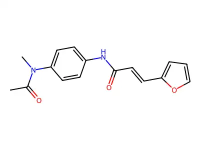 (2E)-N-{4-[acetyl(methyl)amino]phenyl}-3-(furan-2-yl)prop-2-enamide structure