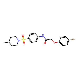 2-(4-bromophenoxy)-N-[4-(4-methylpiperidin-1-yl)sulfonylphenyl]acetamide structure