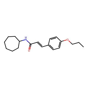 N-cycloheptyl-3-(4-propoxyphenyl)acrylamide structure