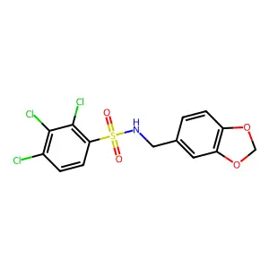 N-[(2H-1,3-benzodioxol-5-yl)methyl]-2,3,4-trichlorobenzene-1-sulfonamide structure