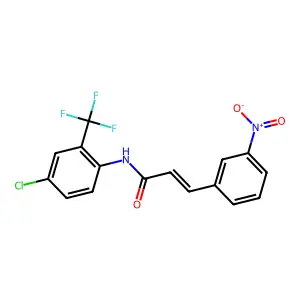 (E)-N-[4-chloro-2-(trifluoromethyl)phenyl]-3-(3-nitrophenyl)prop-2-enamide structure