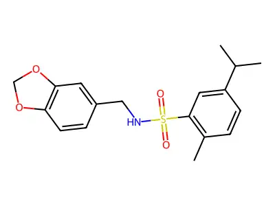 N-(1,3-benzodioxol-5-ylmethyl)-5-isopropyl-2-methylbenzenesulfonamide structure