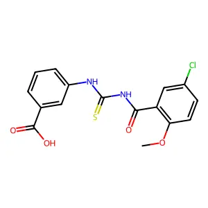 3-({[(5-Chloro-2-methoxyphenyl)carbonyl]carbamothioyl}amino)benzoic acid structure