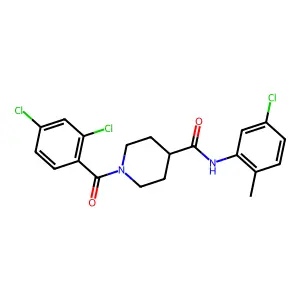 N-(5-chloro-2-methylphenyl)-1-(2,4-dichlorobenzoyl)piperidine-4-carboxamide structure